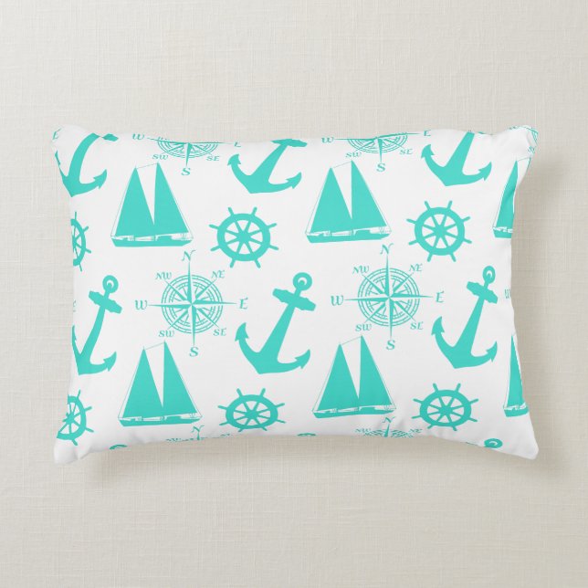 Coussins Décoratifs Bateau côtier bleu turquoise (Devant)