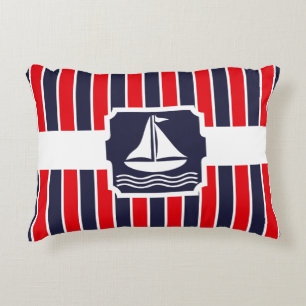 Coussins Décoratifs Bateau nautique rouge   Motif Bleu