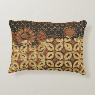 Coussins Décoratifs Batik Earthy Grain de Café Élégant Rustique Rugueu