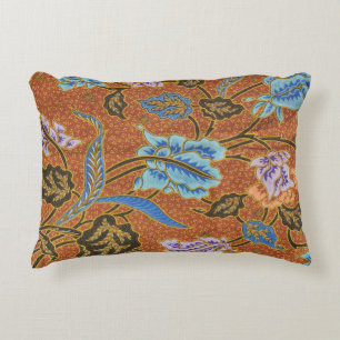 Coussins Décoratifs Batik floral indonésien - Or