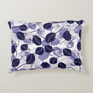 Coussins Décoratifs Batik Purple Feuilles et vignes Motif d'illustrati