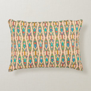 Coussins Décoratifs Batik Tribal - Rose Pêche et Turquoise