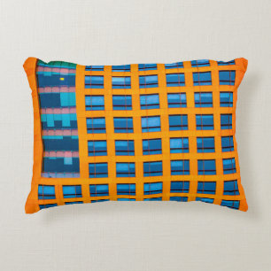Coussins Décoratifs Bâtiment bleu et orange
