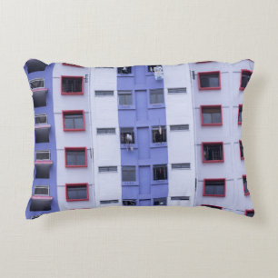 Coussins Décoratifs Bâtiment haut bleu et blanc
