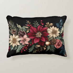 Coussins Décoratifs baubles de noël colorés avec poinsettia