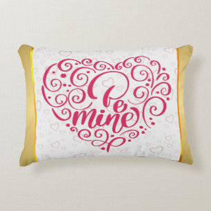 Coussins Décoratifs Be Mine" Texte Vintage : Heureuse Sainte-Valentin