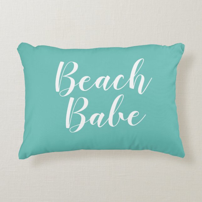 Coussins Décoratifs Beach Babe Beach Life Turquoise Script (Devant)