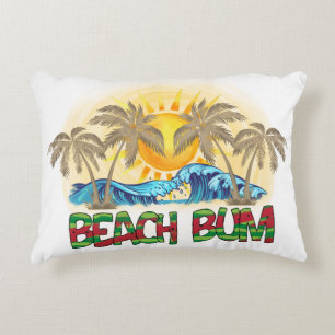 Coussins Décoratifs Beach Bum Watermelon, Ocean Waves et soleil trop