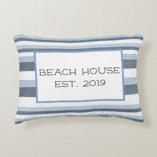 Coussins Décoratifs Beach House Vintage Fade Stripe personnalisable