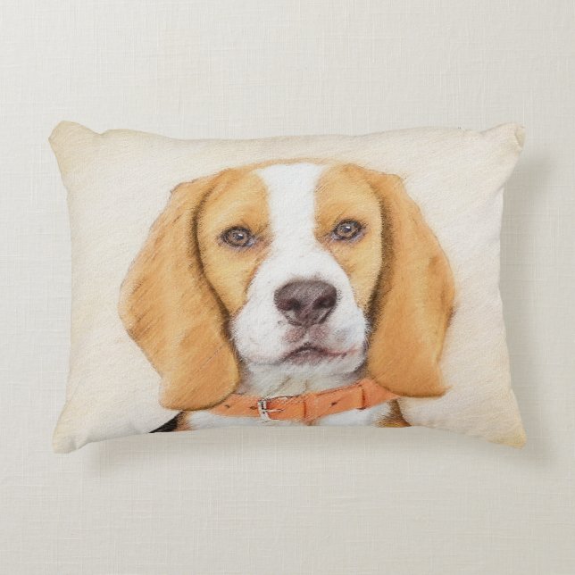 Coussins Décoratifs Beagle Hound Dog Peinture Animal Art original (Devant)