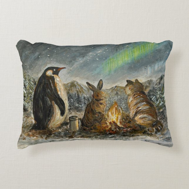 Coussins Décoratifs Beam Lingering Whimsical Aurora Animals Painting (Devant)