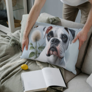 Coussins Décoratifs Beau Boxer Blanc figurant dans la Nature
