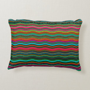 Coussins Décoratifs Beau Motif coloré Wavy Stripe