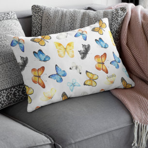 Coussins Décoratifs Beau Motif papillon avec nom Coton