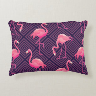 Coussins Décoratifs Beau motif tropical transparent avec flamme rose
