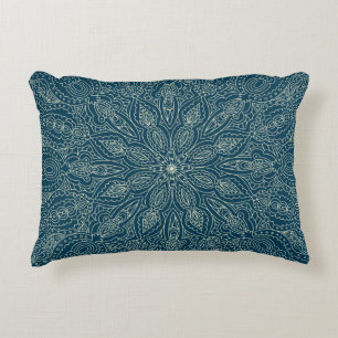 Coussins Décoratifs Beau ornement en dentelle bleue, joyeux christmasa