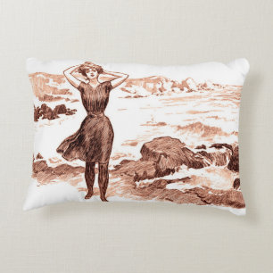 Coussins Décoratifs Beauté de bain sirène de plage Gibson vintage