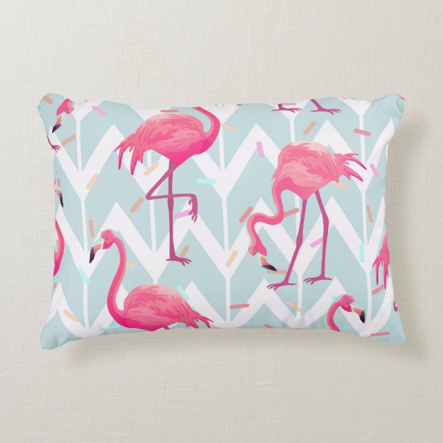 Coussins Décoratifs Beautiful seamless tropical pattern with pink flam (Devant)