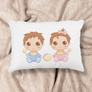 Coussins Décoratifs Bébé jumeaux garçon et fille