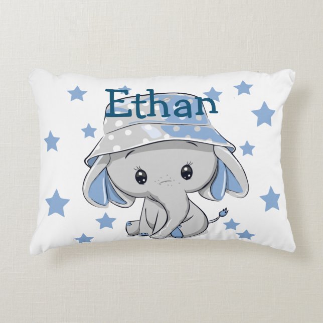 Coussins Décoratifs Bébé mignon éléphant garçon (Devant)