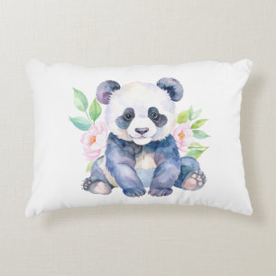 Coussins Décoratifs Bébé panda avec des fleurs