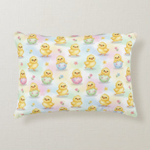 Coussins Décoratifs Bébé Poussin Mignon Aquarelle Pâques