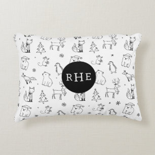 Coussins Décoratifs Bed & Breakfast Hiver Bois Animaux avec Monogramme