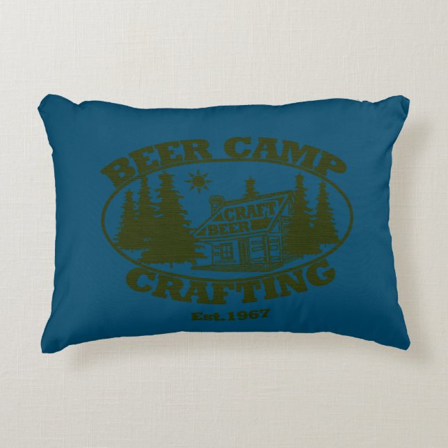 Coussins Décoratifs Beer Camp Crafting Est.1967 Bleu (Devant)