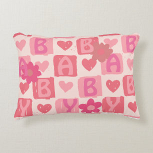 Coussins Décoratifs Belle Bébé rose et rouge