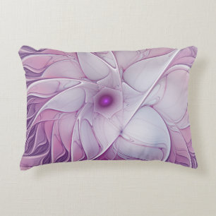 Coussins Décoratifs Belle Fleur rose moderne Fractal Art Abstrait