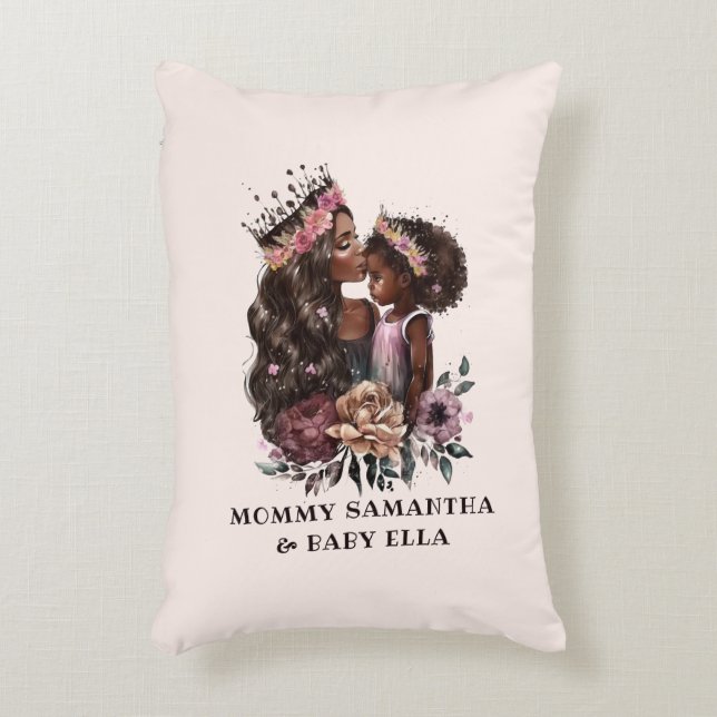 Coussins Décoratifs Belle mère et fille noire (3) (Devant(Vertical))