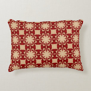 Coussins Décoratifs Belle Motif rouge foncé et beige