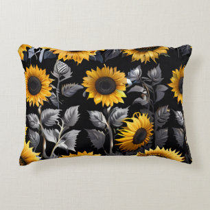Coussins Décoratifs Belle tournesol or et argent
