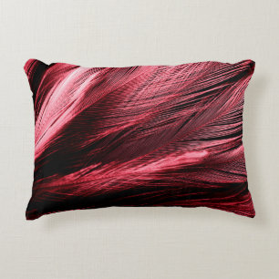 Coussins Décoratifs Belles plumes rouges abstraites sur arrière - pla
