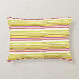 Coussins Décoratifs Belles rayures jaunes blanches