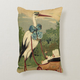 Coussins Décoratifs Berceau et Cigogne de style victorien vintage