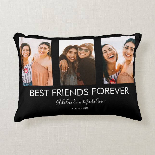 Coussins Décoratifs Best Friends Forever 3 Photo Collage Cadeau (Devant)