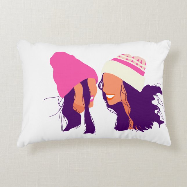 Coussins Décoratifs Best Friends Illustration • Modern Accent Pillow (Devant)