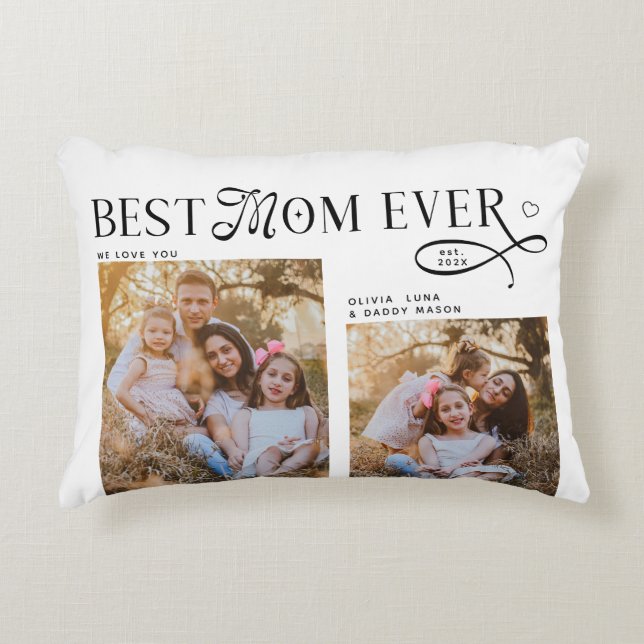 Coussins Décoratifs Best Mom Ever Photos Heart Mothers Day Gifts  (Devant)