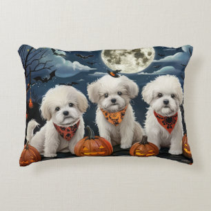 Coussins Décoratifs Bichon Frise Halloween Éffrayant