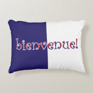 Coussins Décoratifs Bienvenue à French Tricolor Bienvenue
