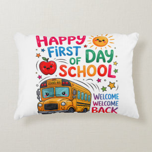 Coussins Décoratifs Bienvenue au retour à l'école Premier jour heureux