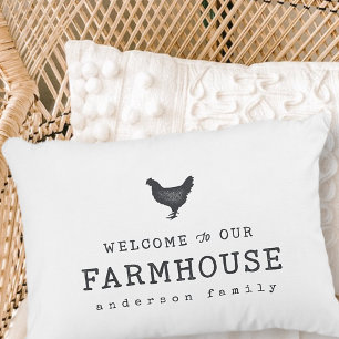 Coussins Décoratifs Bienvenue dans notre ferme Pays Poulet rustique