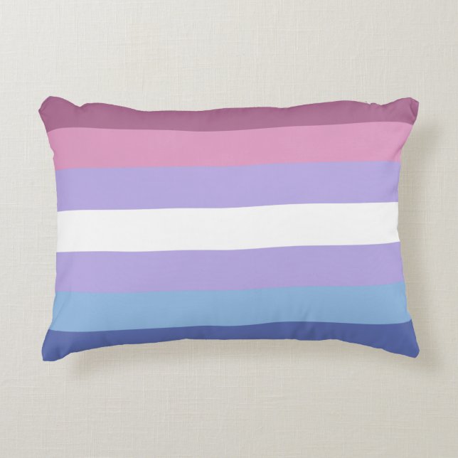 Coussins Décoratifs Bigender Pride, Impression par bandes, Fierté LGBT (Devant)
