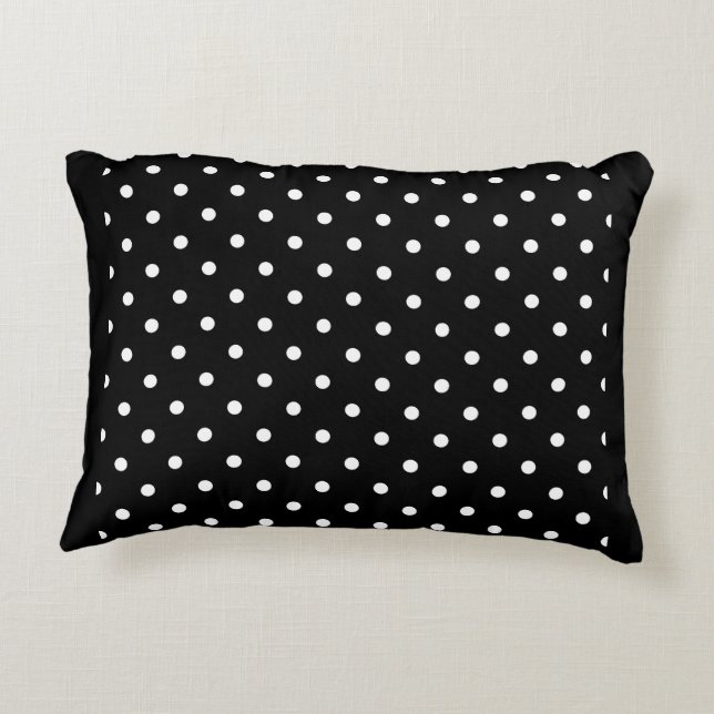 Coussins Décoratifs Black and white polka dot Dog pic (Dos)