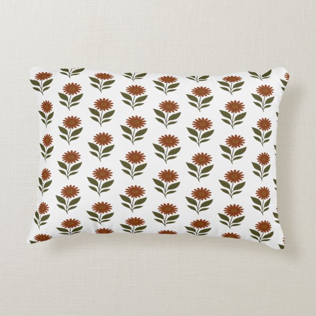 Coussins Décoratifs Blanc et Brun Floral Boho  (Dos)