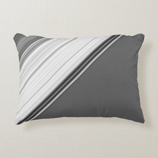 Coussins Décoratifs Blanc Moderne sur Monogramme Gris (Devant)
