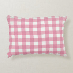 Coussins Décoratifs Blanc rose En vichy Buffalo Plaid Chambre à couche