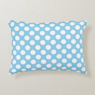 Coussins Décoratifs Blanc sur Bébé Bleu Grand Taille Pois