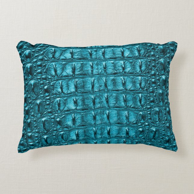 Coussins Décoratifs blanc turquoise bleu aqua imprimé (Devant)